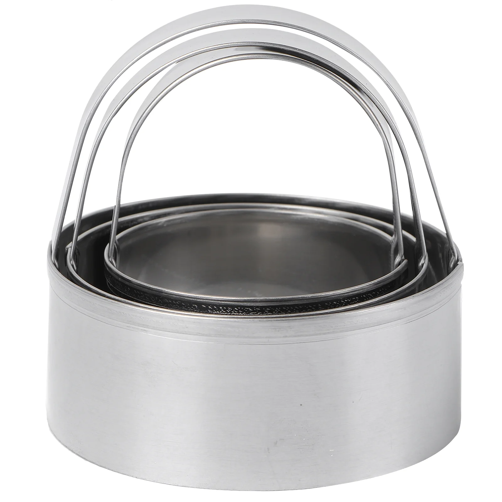 

3Pcs Round Cookie With Handle Round Cake Round Cookie Cutters Fondant Molds Mousse Biscuit Shapes