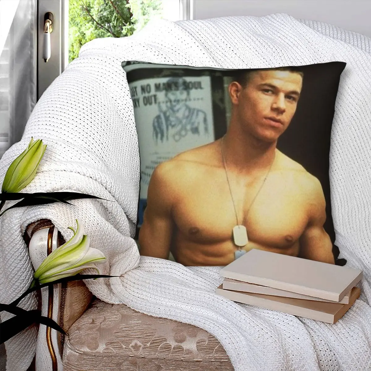 Квадратный чехол Mark Wahlberg для подушки полиэстеровый льняной бархатный креативный
