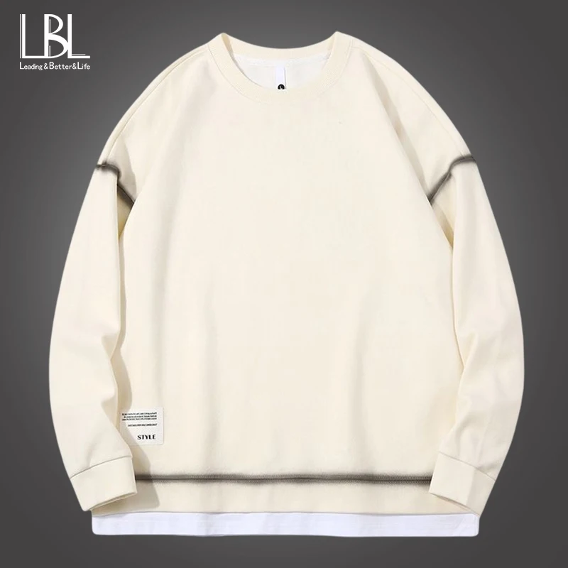 

Новая повседневная мужская толстовка Весна Осень Harajuku оверсайз уличная однотонная толстовка с капюшоном модные свободные толстовки мужские толстовки