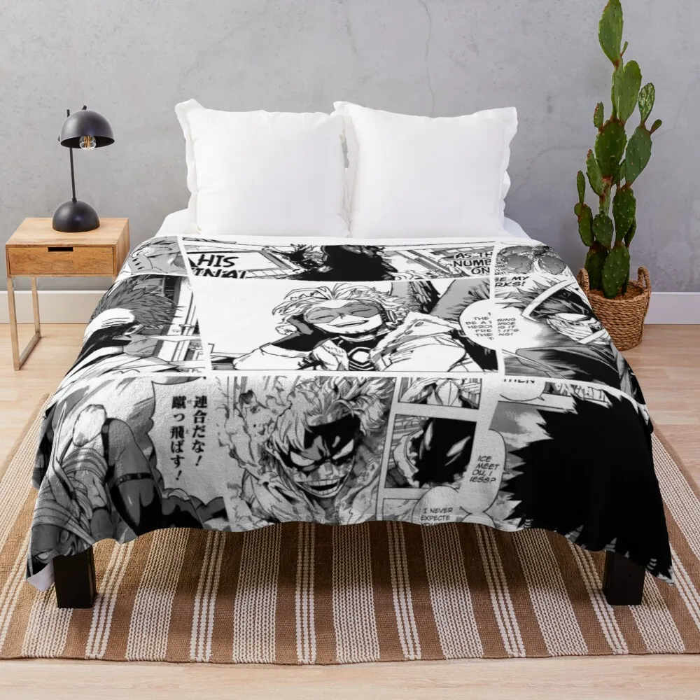 

My Hero Academia Manga Collage Bestie Sherpa Blanket For Sofa Star Throwing Mexican Blanket At Home Throw Blankets