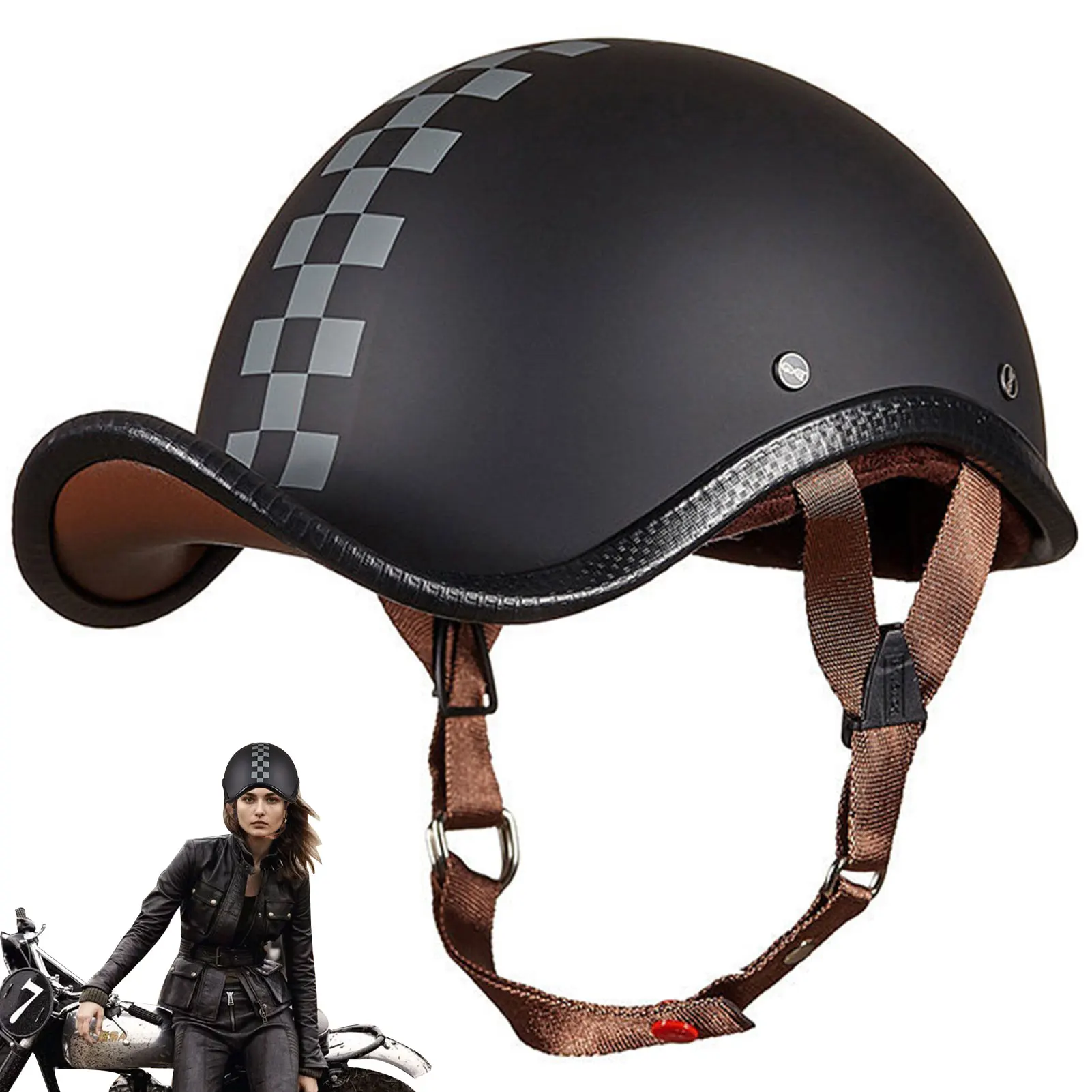 

Motorcycle Half-Helmets Half Face Helmets For Men Women German Style Motorcycle Helmets Motorcycle Biker Cruiser Scooter Touring