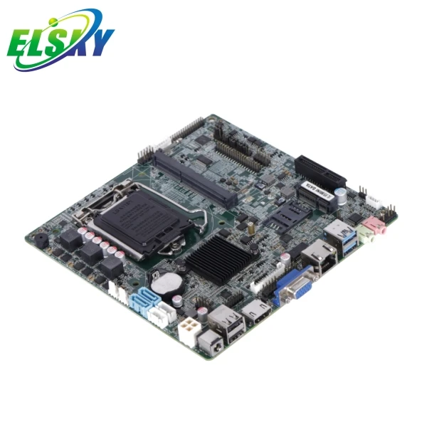 Фото Материнская плата ELSKY Mini-ITX LGA 1155 с тонким кулером QM8000 для настольных ПК, H81 Haswell, с процессором Intel Core i5-4430U 4-го поколения, DDR3, поддержка 4K-дисплеев №5