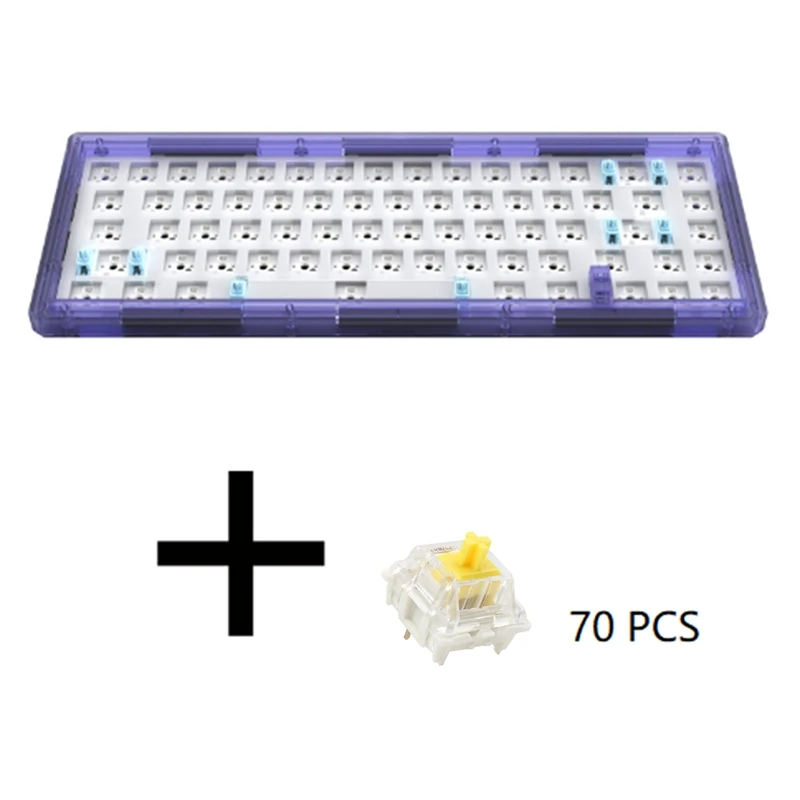 GAS67 Customized Mechanical Keyboard Kit With Yellow Axis DIY Kit Hot Swap Axis Wired RGB Backlight Keyboard enlarge