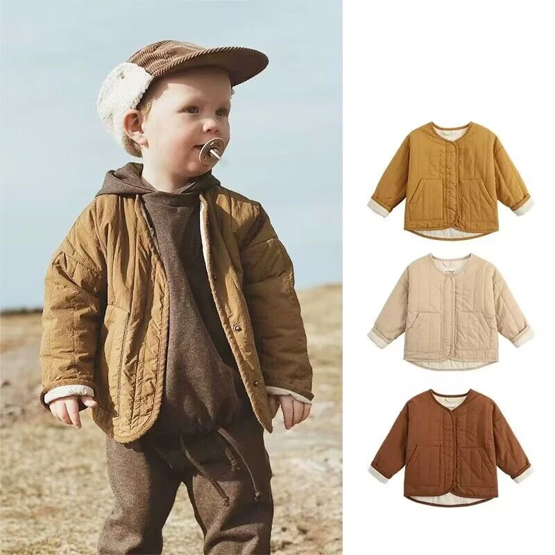 Купи Warm Baby Boys Girls Coat Children's Clothing Jacket Baby Boy Spring Clothing Infant Cotton Baby Baby Long-sleeve Jacket за 1,192 рублей в магазине AliExpress