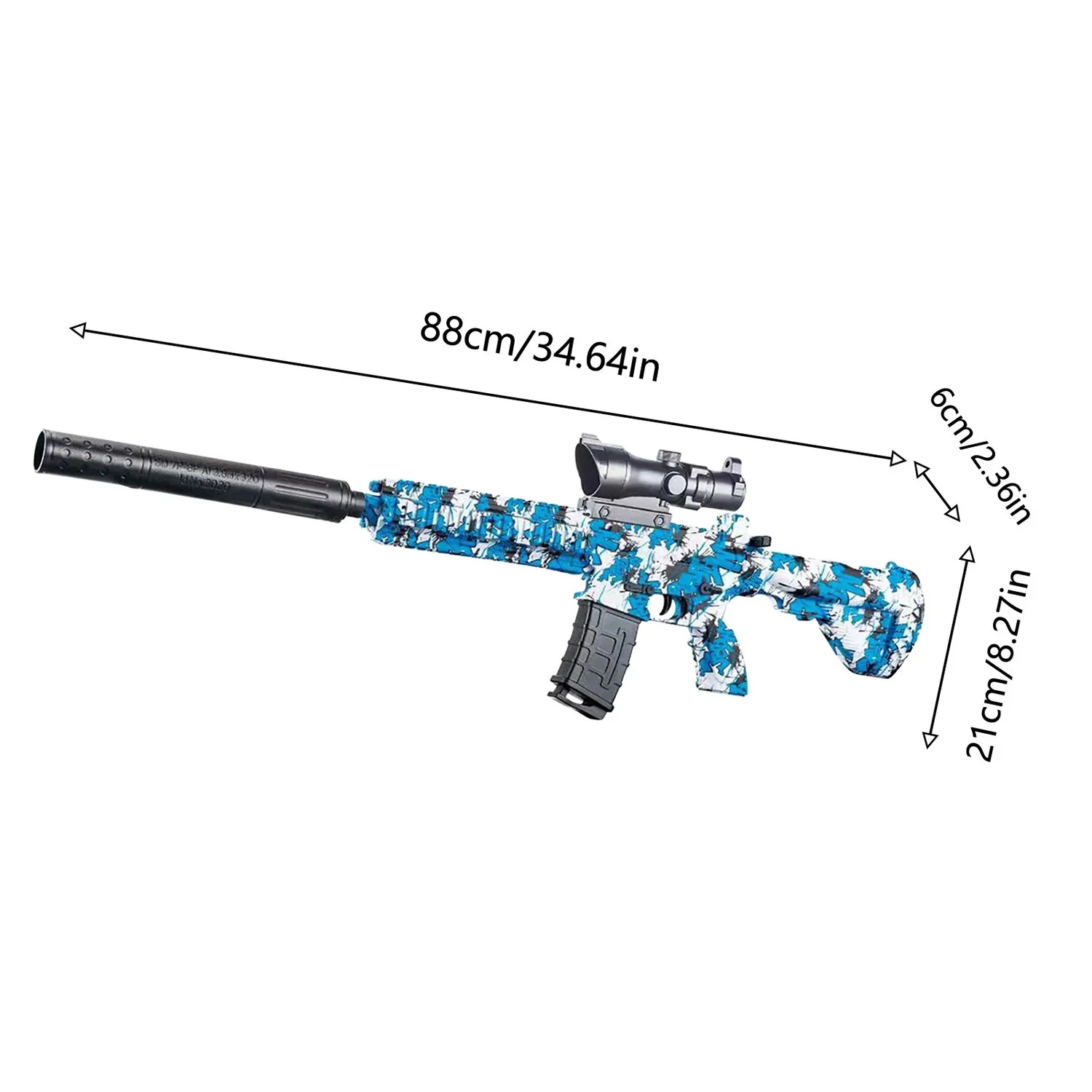 Электрический брызговик M416 гелевый бластер с 11000 водяными бусинами для активного