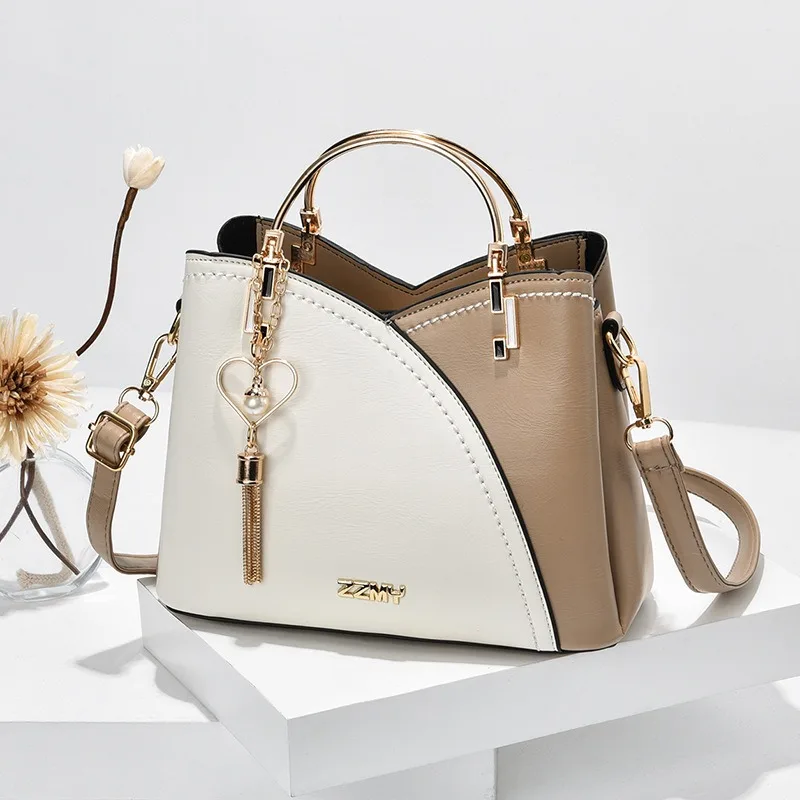 

Fashion Casual Luxury Designer Patchwork Crossbody Pack 2023 New Poss PU Leather Large Capacity Woman Handbag Shoulder Bag
