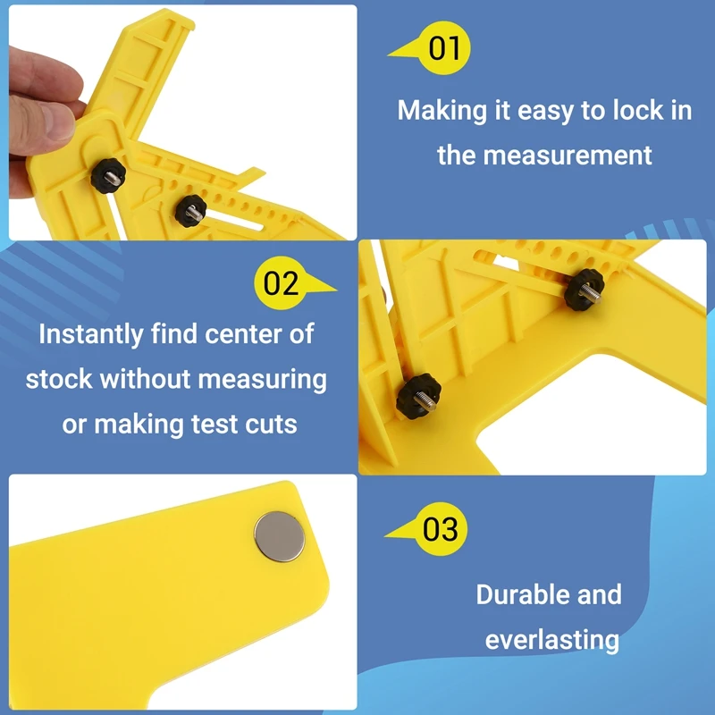 1/2 Gauge Workpiece Center Finder Scriber Tool Precise Automatically Marking Measuring Woodworking