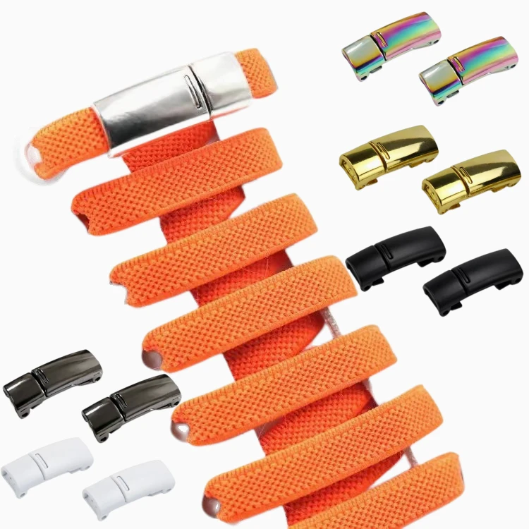 

8MM New Rainbow Magnetic Lock Shoelaces Elastic No tie Shoe laces Sneakers Shoelace Kids Adult Lazy Laces One Size Fits All Shoe