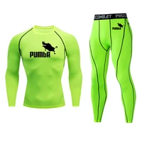 track suits men set compression sports thermal underwear base layer running tights gym quick dry sweat mens full suit tracksuit