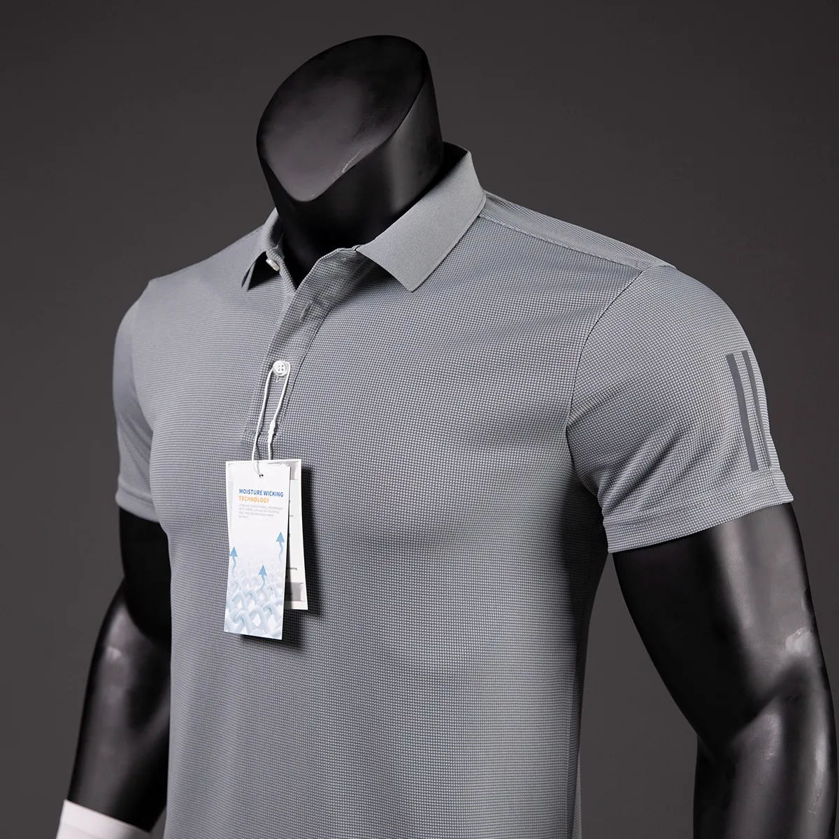 2023 Men's Polo Shirts Summer Quick-drying Sports Jerseys Polo Shirt Women Custom Design Breathable Lapel Reflective Stripe Tees