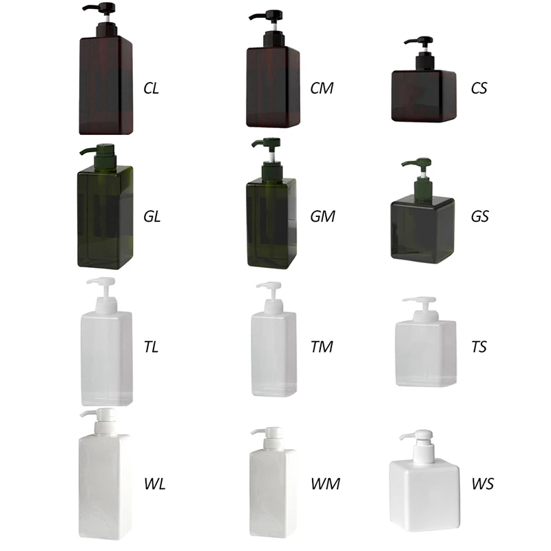 250/450/650ML Shampoo Shower Gel Dispenser Rectangular Refillable Soap Empty Bottle Press Type For Cosmetic Bathroom 1Pcs images - 6