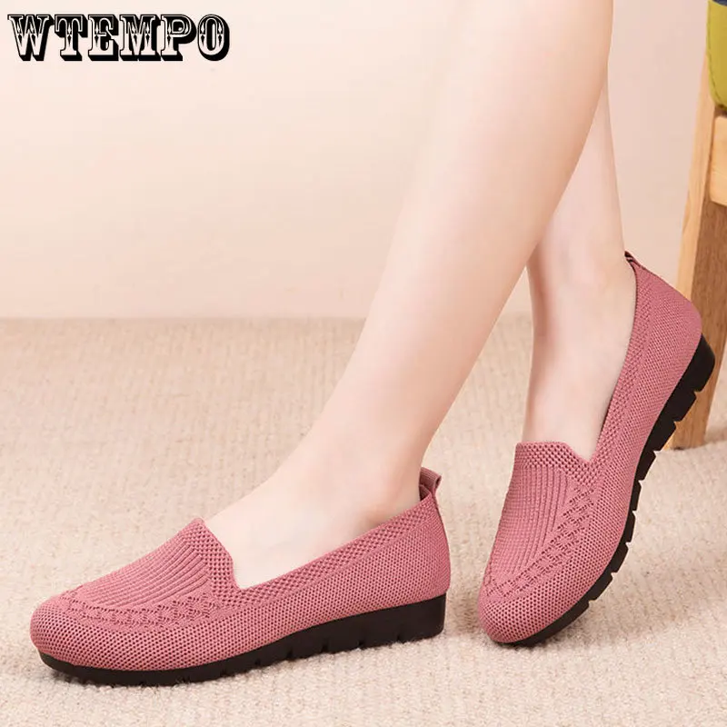 WTEMPO Women Summer Mesh Breathable Flat Shoes Ladies Comfort Light Sneaker Casual Slip on Loafers Spring Summer Dropshipping