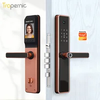 Smart Door Lock Biometric Fingerprint Wifi Tuya Electronic Deadbolt Fechadura Eletronica With Video Camera Front Outdoor