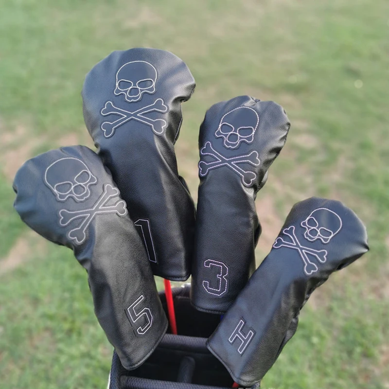 

Golf wood set wood fairway putter club set head cover PU leather unisex