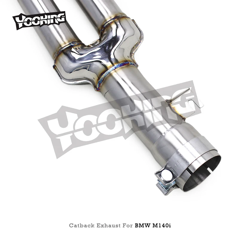 Фото Выхлопные трубы YK Catback из нержавеющей стали для BMW M140/M140i F20 B58 3.0T 2017-2019 с клапанами и комплектом дистанционного управления №2