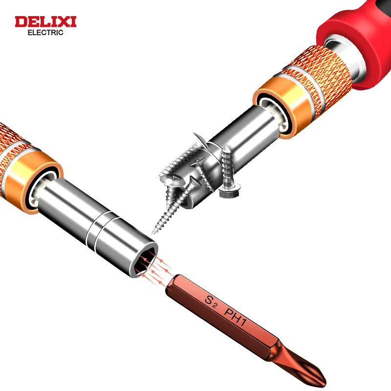 Фото Набор электрических отверток DELIXI 45 в 1, комплект высокоточных отверток из стали S2 + CRV, с сильной магнитной адсорбцией, для домашнего ремонта телефонов, планшетов, игрушек №3