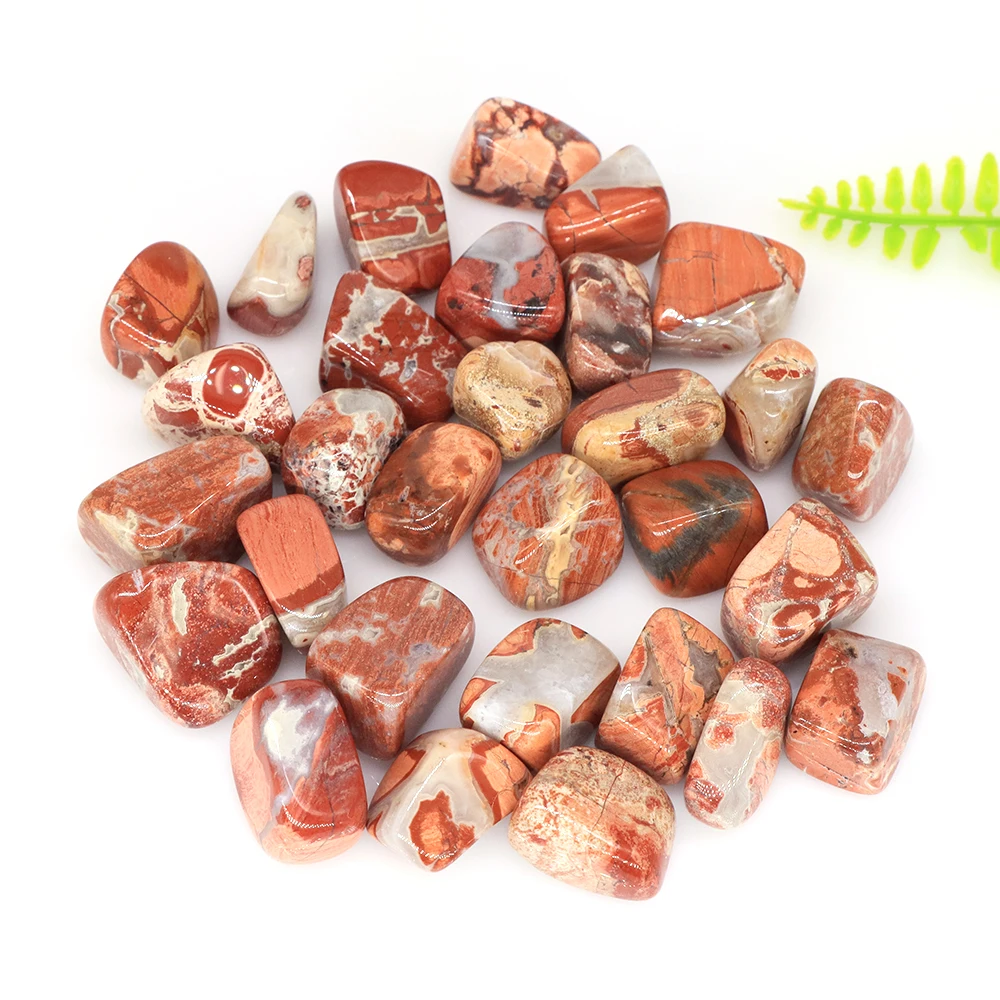 

Natural Red Silver Leaf Jasper Irregular Tumbled Stone Healing Crystal Quartz Bulk Fish Tank Garden Aquarium Gem Decor Wholesale