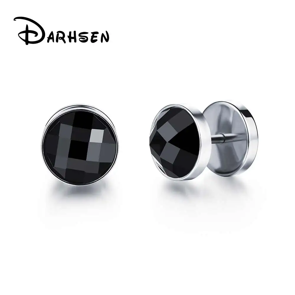 

DARHSEN Earing for Men Punk Silver color Stainless Steel Boy Male Stud Earrings Charms Fashion Jewelry GE319