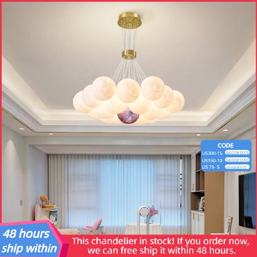 

Стеклянная люстра в виде шара для детской спальни, Подвесная лампа в скандинавском стиле для кухни, гостиной, столовой, детской комнаты для ...