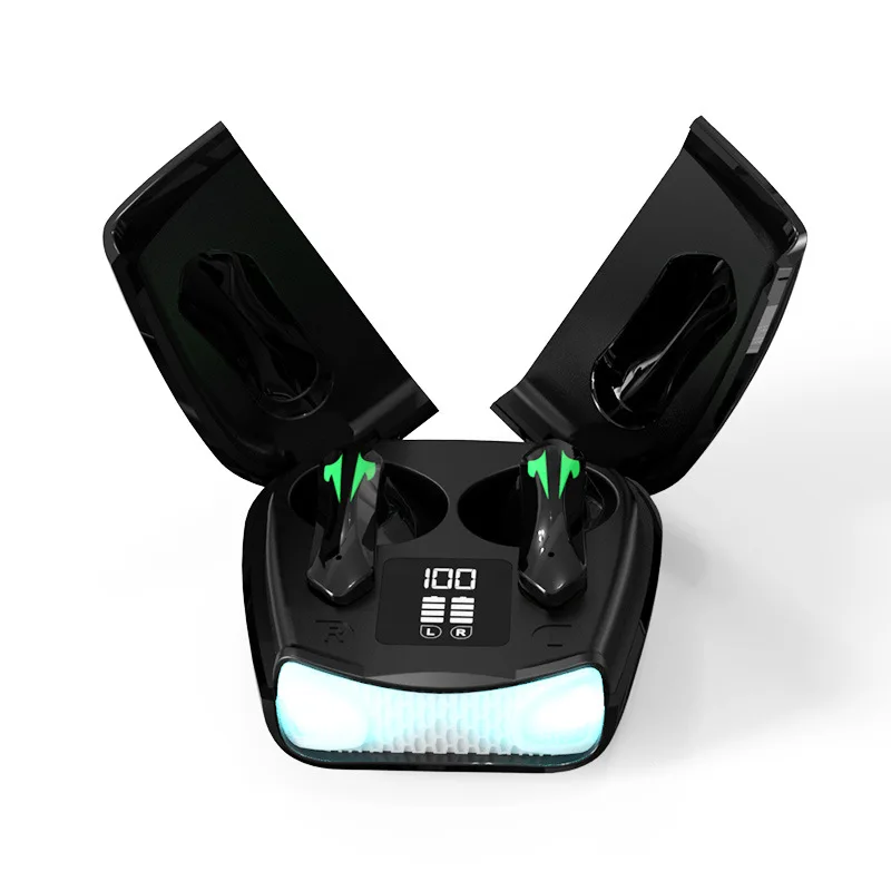 

Bluetooth Headphones Low Consumption Dazzling Lights Wireless Headset Low Delay E-sports TWS Earbuds Game Earphones Ear Hook