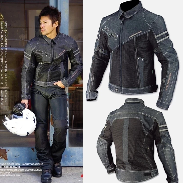 

Wholesale NEW FOR Komine JK-006 cowboy clothing motorcycle mesh jacket cycling denim jacket anti-fall jackets