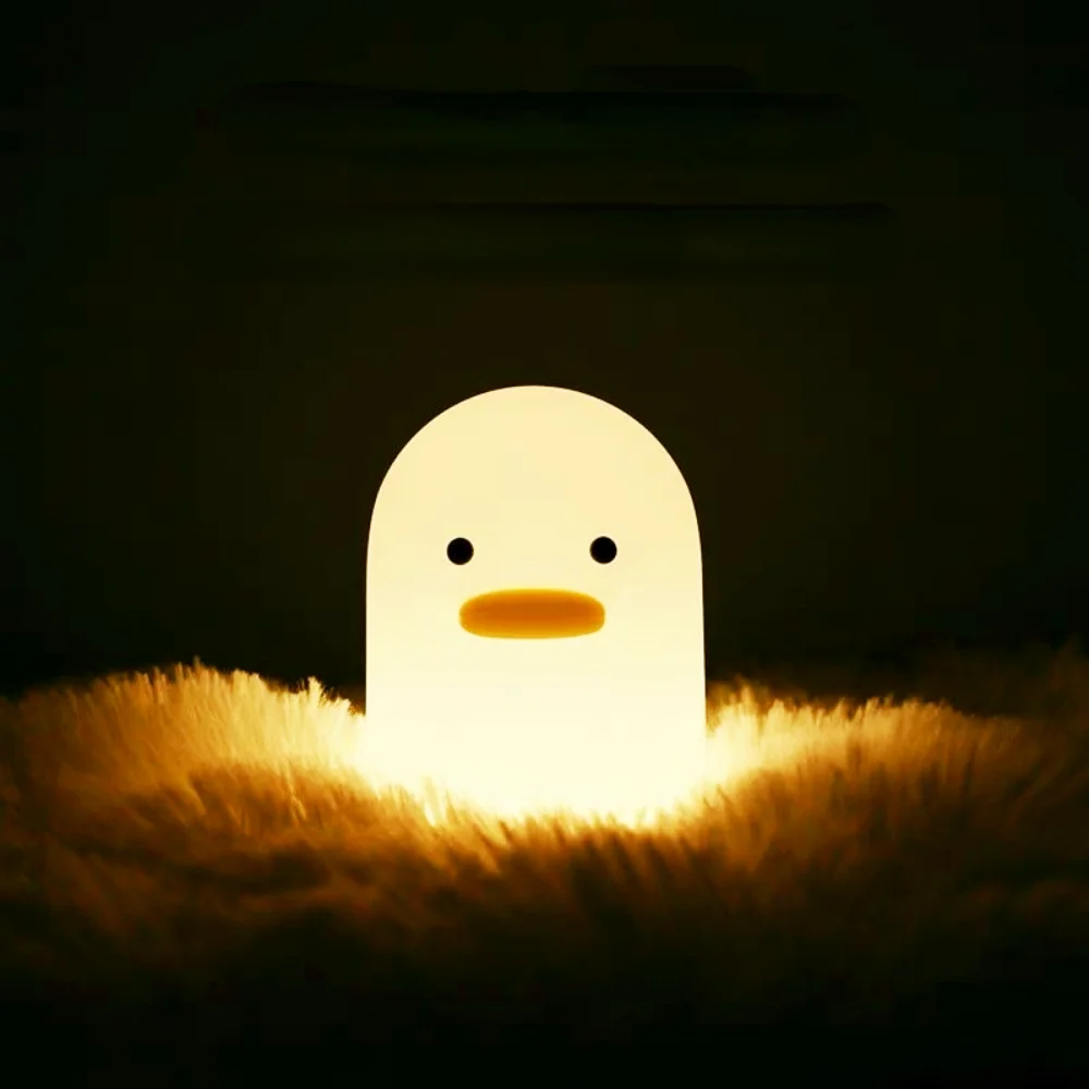 Duck USB Rechargeable Night Light Silicone Children'sCompanion Light Creative Love Bedroom Bedside Lamp Desktop Decoration Lamp