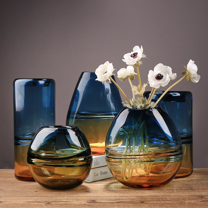 

Vintage Decorative Vases Modern Home Design Hydroponics Transparent Glass Vase Garden Pots Planters Vasos Plantas Home Decor