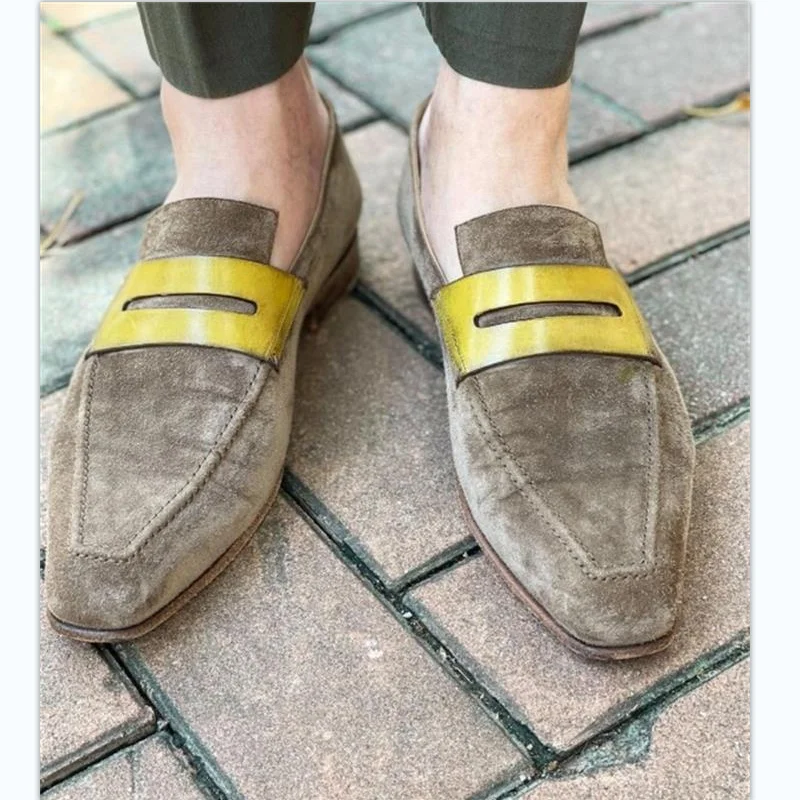 

Oxford Shoes Men Shoes Faux Suede Khaki Classic Casual Party PU Yellow Mask Fashion Dress Shoes Zapatillas Hombre KP785