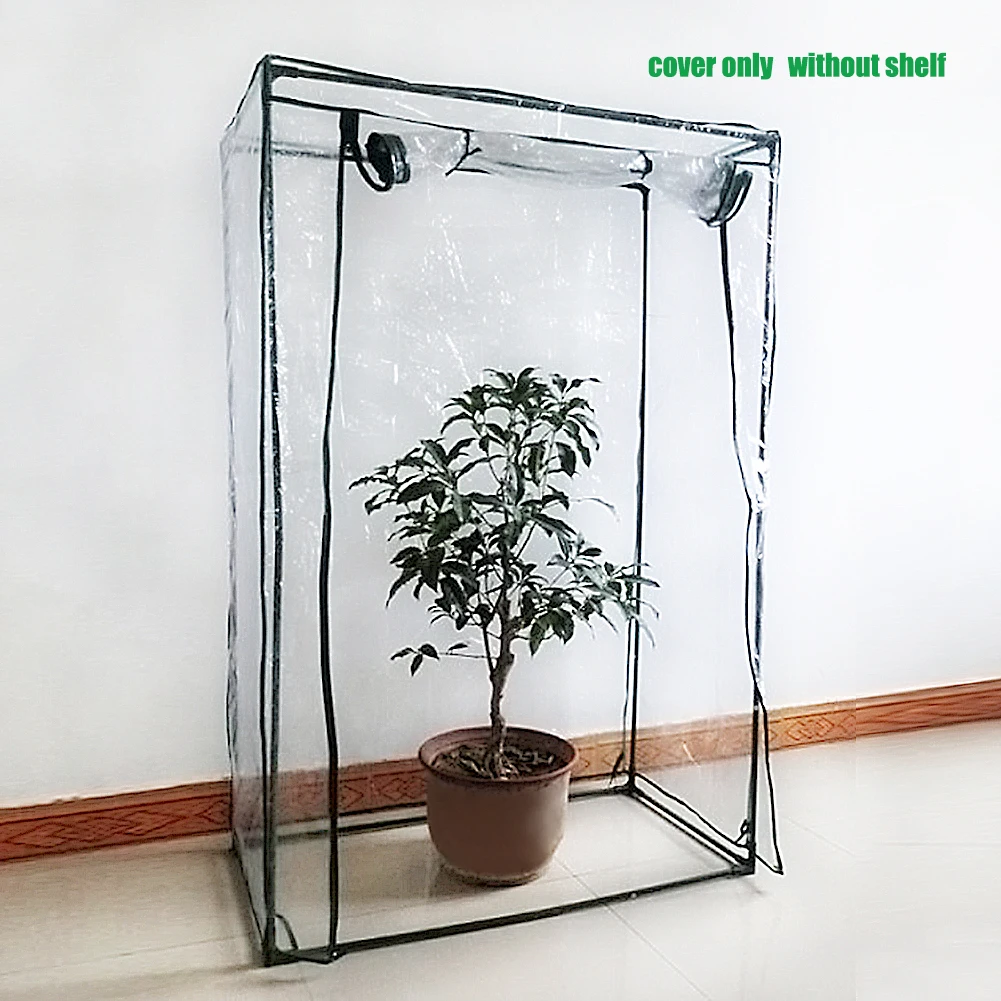

100x50x150cm Portable Greenhouse Cover Anti-UV Waterproof PVC Plant Cover Tomato Plants Garden Plant Tent (Without Iron Stand)