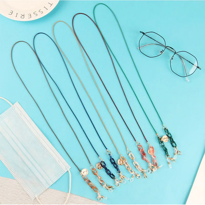 

Sunglasses Lanyard Strap Braid Leather Children's Mask Lanyard Glasses Chain Leather Cord Reading Glasses Eyewear Accessories