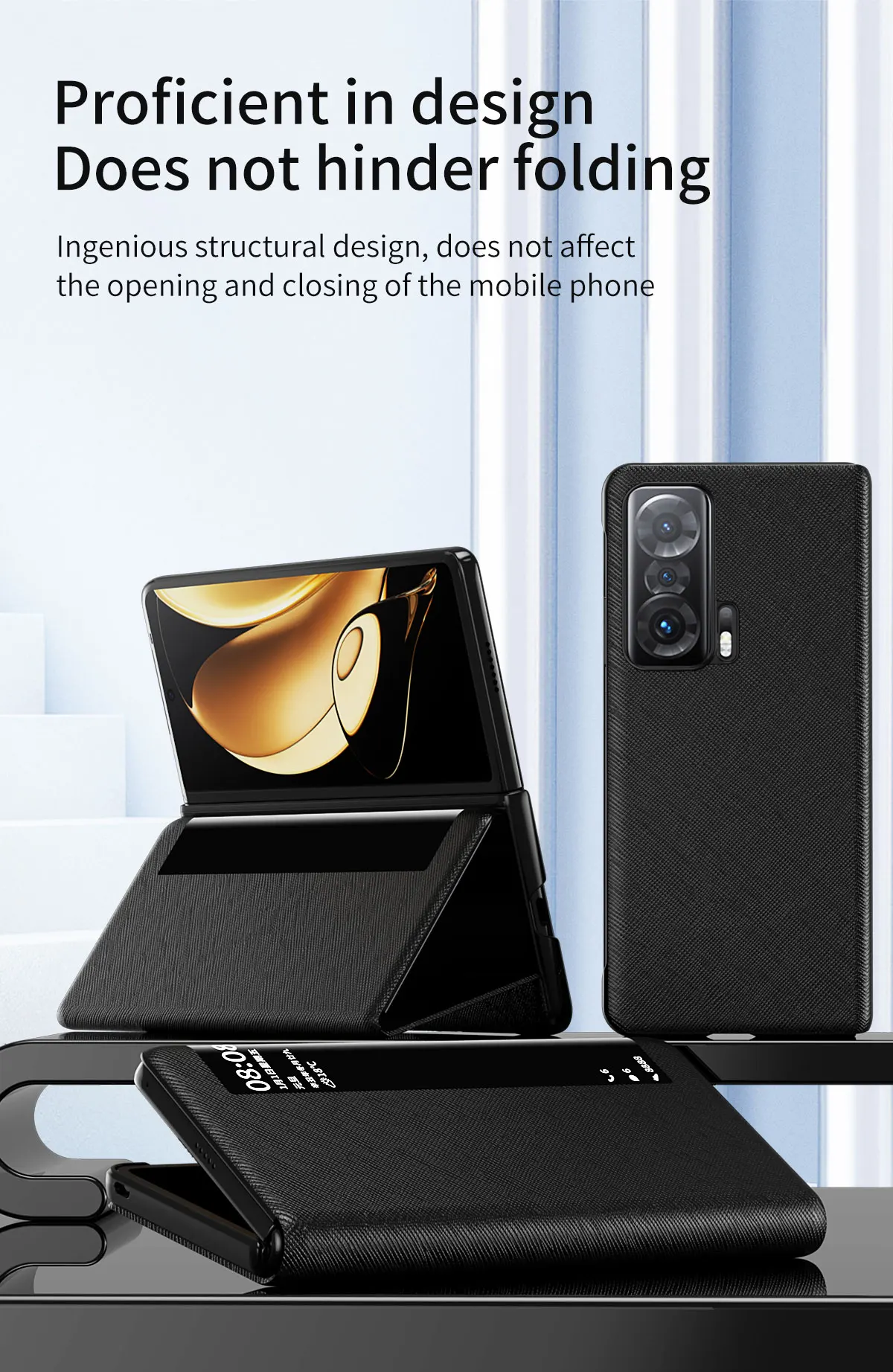 

Smart Window 2022.2 New TECH. Electroplated Mirror Magnetic Suction Anti Falling for Huawei Honor Magic V Case