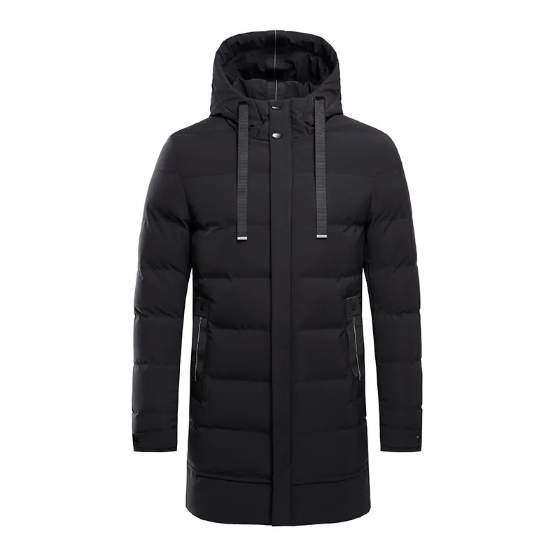New Men's Long Down Jacket Casual Outdoor Overcoat Winter 2022 Warm Thick Mens Puffer Jacket Hooded Coat Army Korean Solid Parka