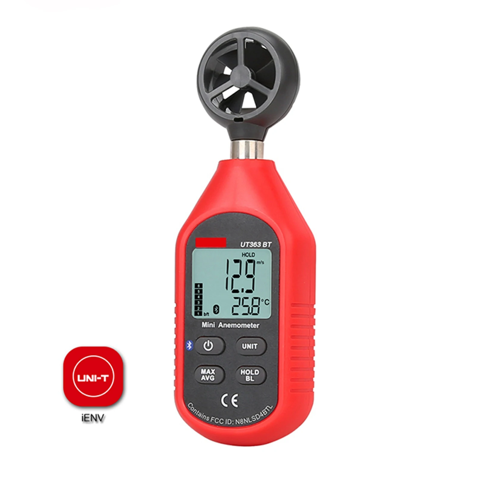 

UT363BT Digital Anemometer Measures Air Conditioner Outdoor Wind Speed Temperature Volume Tester Instrument Induction