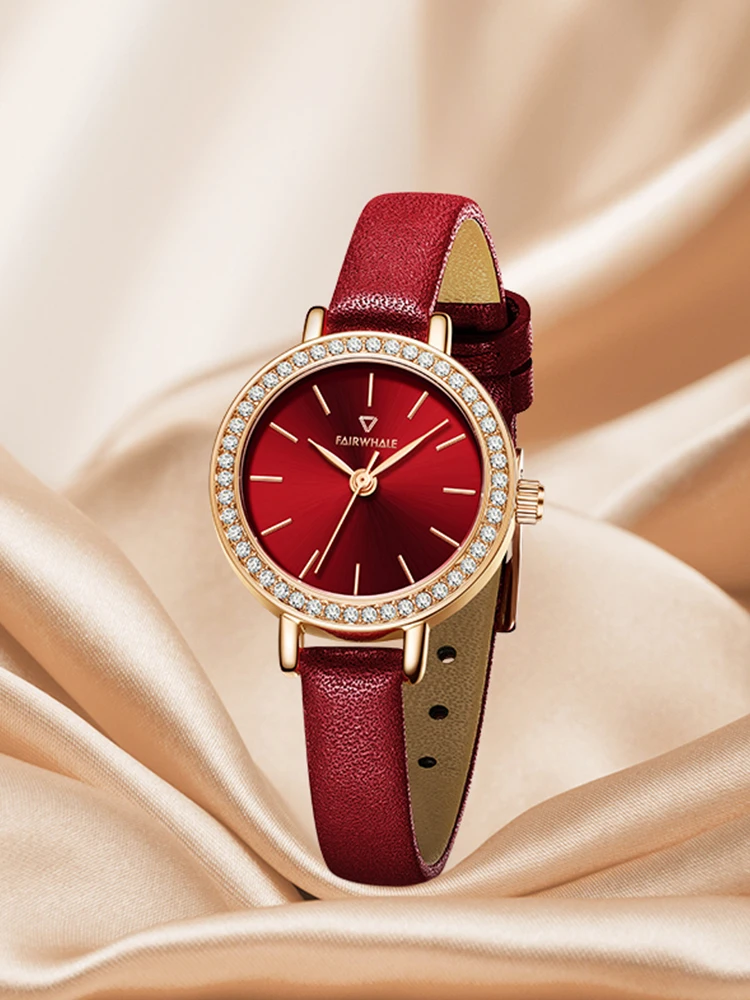 Mark Fairwhale Leather Strap Waterproof Women's Wristwatch Luxury Watch Fashion Quartz Wristwatches Gift