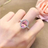 yellow diamond imitation citrine ring female color treasure female high end full diamond ring pink black gemstone jewelry