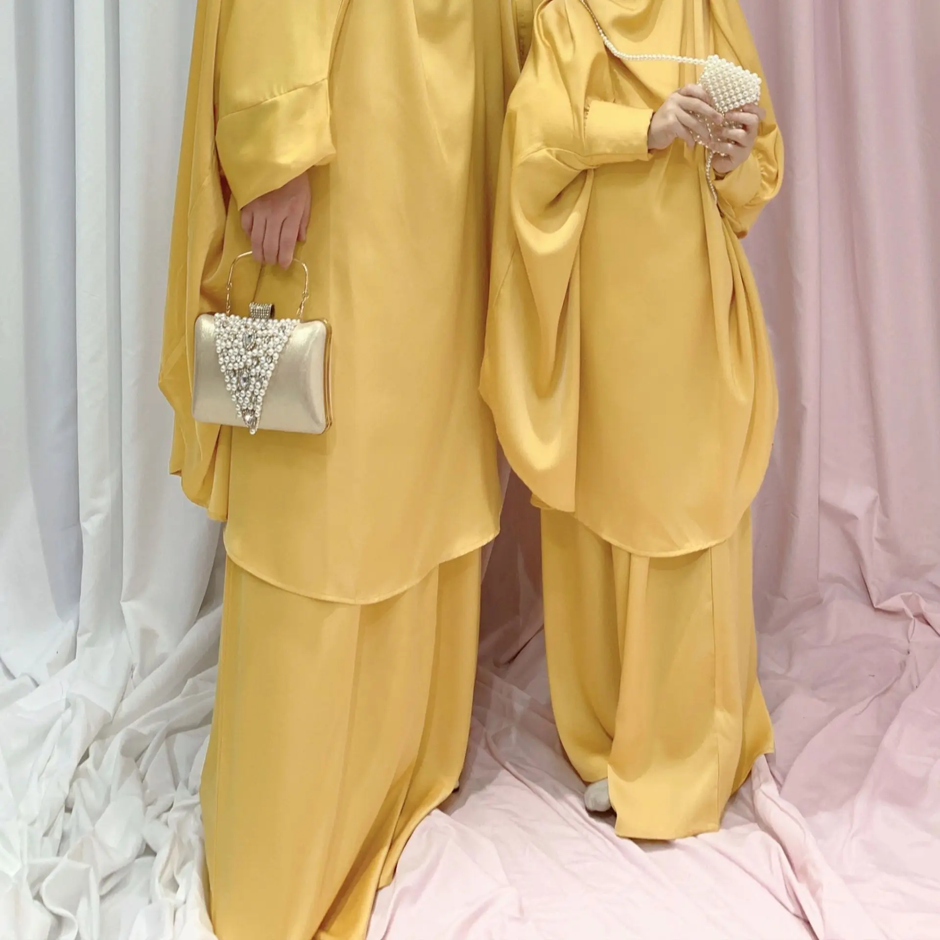 Мусульманская молитвенная одежда Рамадан ИД, платье для матери и дочери, абайя джилбаб, хиджаб, длинный химар, халат, мусульманская одежда ...
