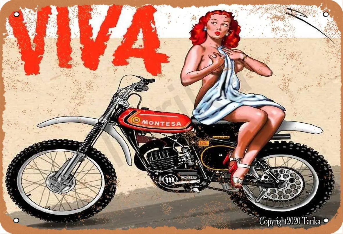 

Пикантная леди AMD A Mortorcycle 20x30 см винтажное железное украшение арт значок для дома кухни ванной фермы сада гаража