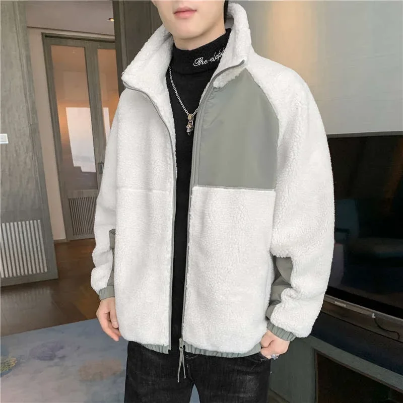 2022Новая мужская хлопковая куртка свободного покроя овечья бархатная