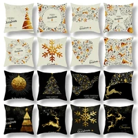 christmas elk snowflake cartoon print pillowcase 2023 new sofa cushion cover bedside back cute pillowcase 4545cm