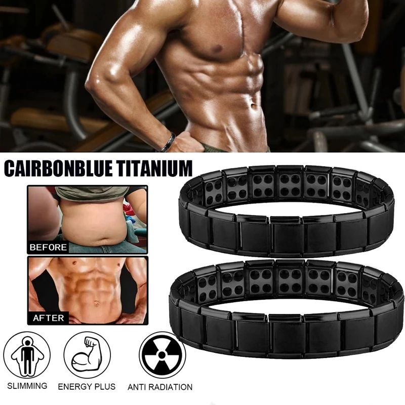 Креативный браслет из титановой стали мужской с магнитной застежкой кожи