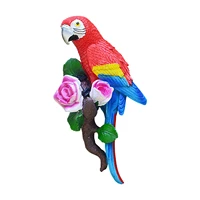 resin parrot statue wall mounted tropical decor scarlet macaw garden tree decoration animal sculpture home office garden decor