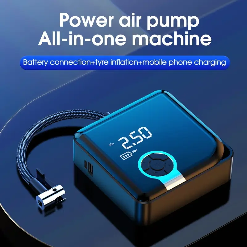 

1pc Car Air Compressor Pump, Portable Tire Inflator Secondary Air Injection Pump, Auto Air Pump For Car Motorcycle