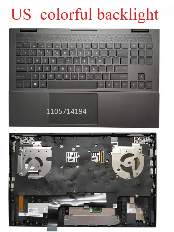 Фото Новая клавиатура с RGB-подсветкой и тачпадом для HP OMEN 15-EK 15-EN TPN-Q236 Q238 Q208, американская раскладка, M00667-001 №2