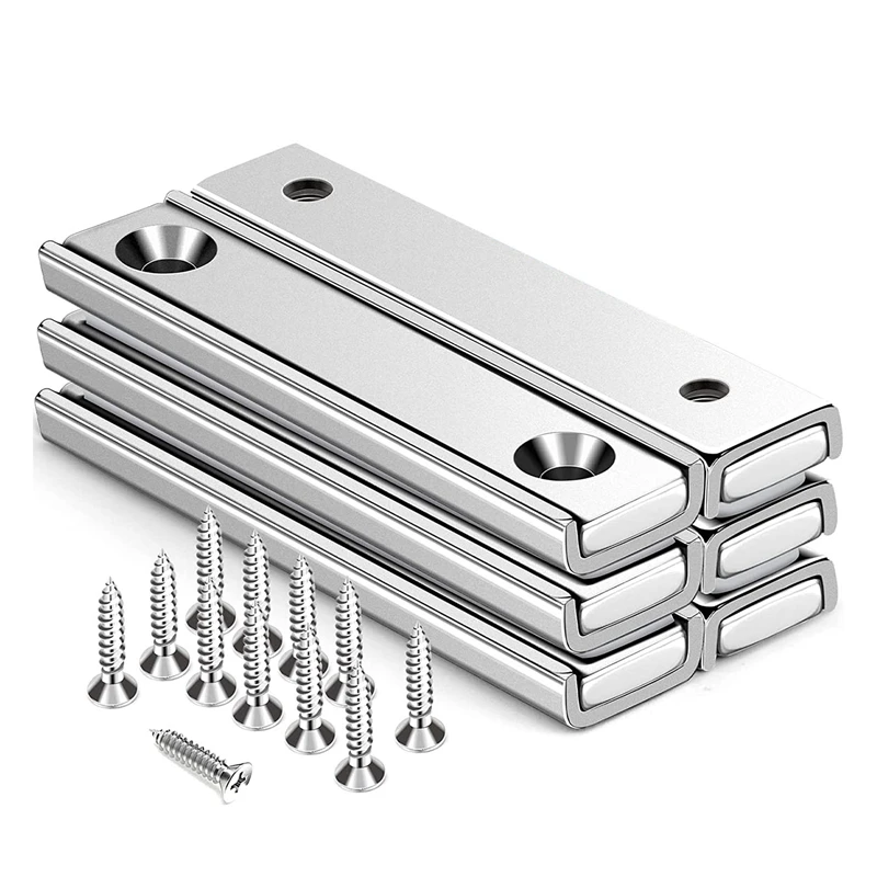 

Неодимовые прямоугольные магниты 70 фунтов, магниты с потайным отверстием и стальными капсулами, для настенного монтажа, упаковка из 6 шт.