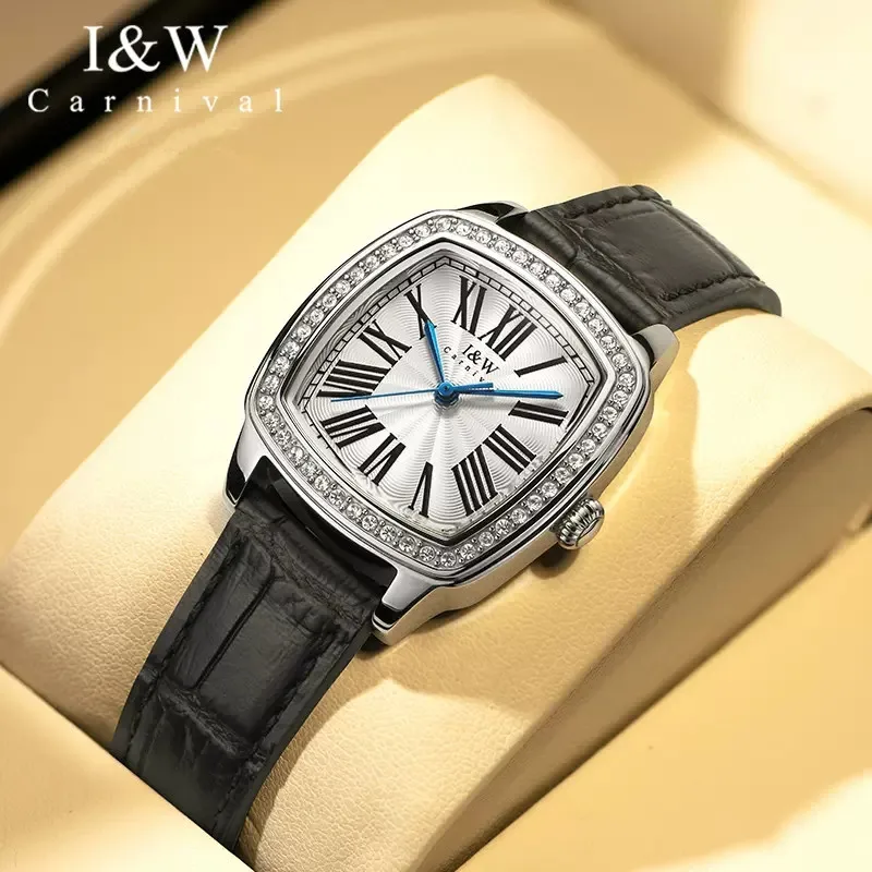 Enlarge Reloj Mujer 2023 CARNIVAL Brand Luxury Dress Quartz Watch For Women Ladies Fashion Waterproof Wrist Watch Clock Relogio Feminino