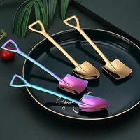 stainless steel shovel coffee spoon shovel handle dessert spoon ice cream spoon stirring teaspoon for party cocktail appetizer