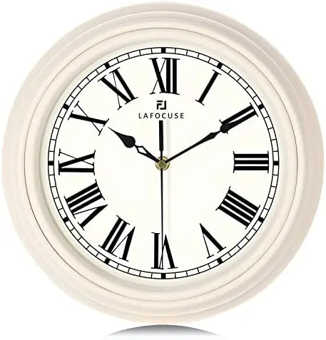 

Reloj de Pared Números Romanos Silencioso, Retro Vintage Color Caoba, Funciona con Pilas sin Tictac, Elegante Decorativos para
