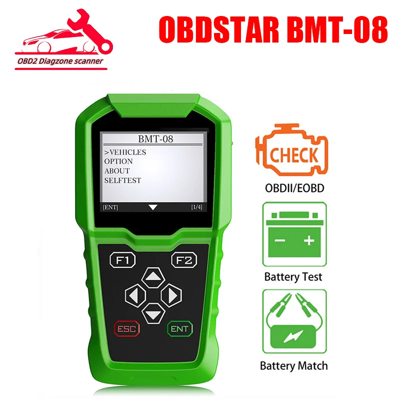 

Тестер OBDSTAR BMT-08 батареи 12 В/24 В 100-2000 CCA Ач OBD2, инструмент для сопоставления BMT08, Анализатор автомобильной нагрузки, тестер батареи