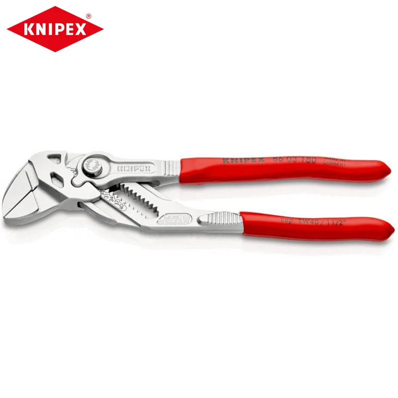

KNIPEX 86 03 180 плоскогубцы, гаечный ключ, хромированная прямая ручка, прочная, удобная, высокая сила зажима