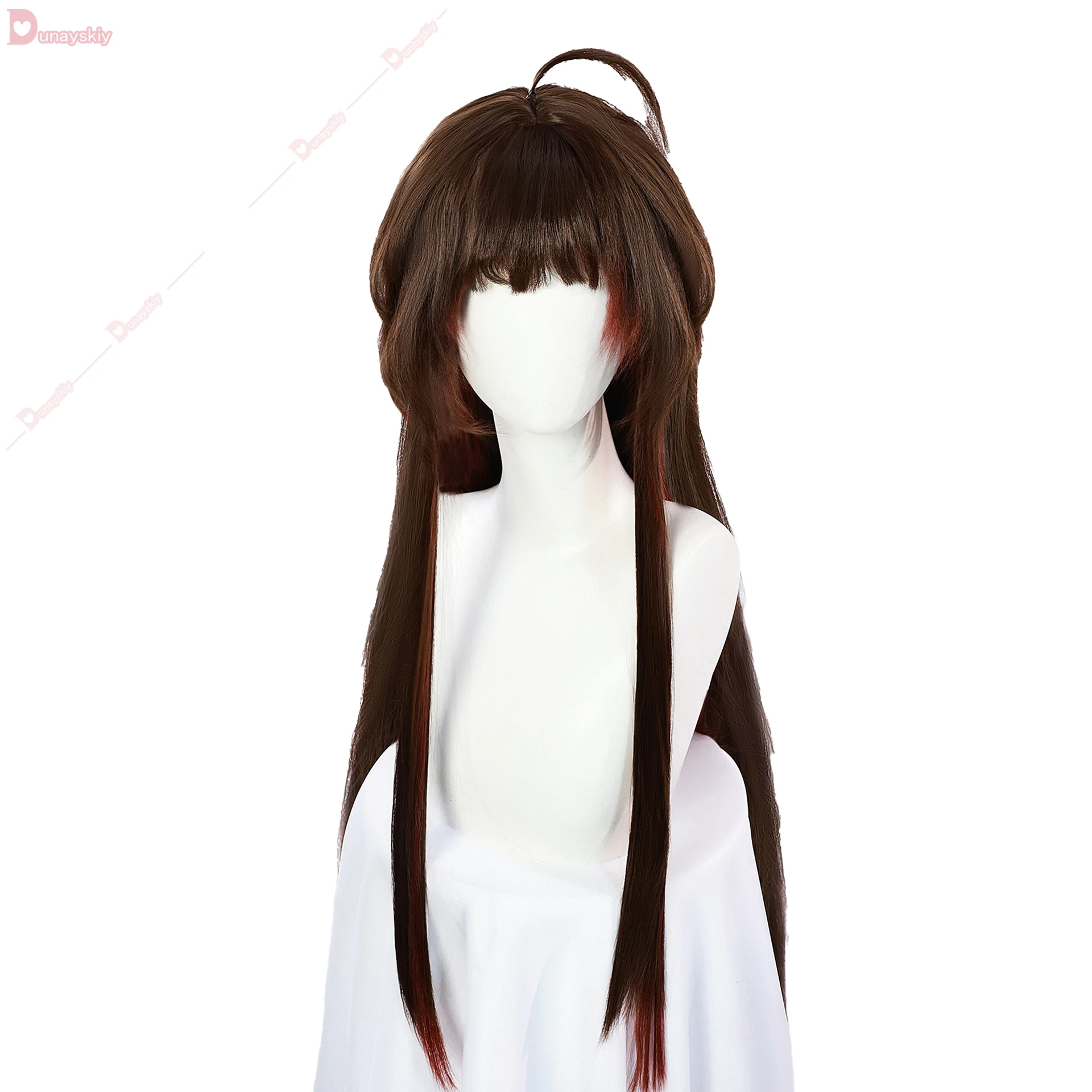 Honkai Star Rail Lingsha Dan Zhu Косплей Парик Пучок Красный Коричневый Длинные Волосы Xianzhou